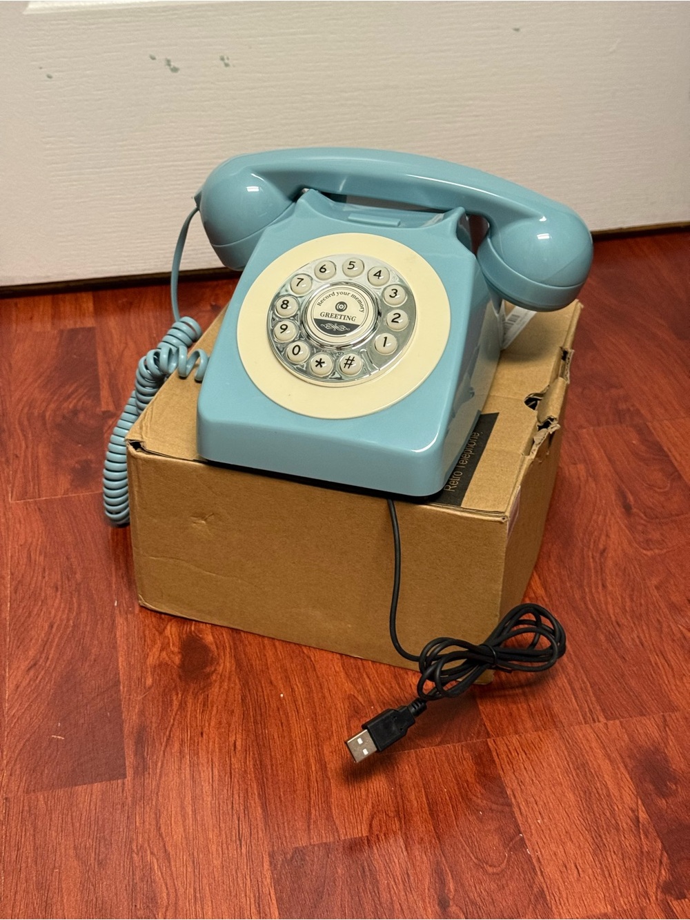 Retro Rotary USB Desk Phone - Blue - Picture 2 of 7